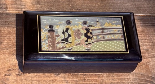Vintage black lacquer japan - lacquer,